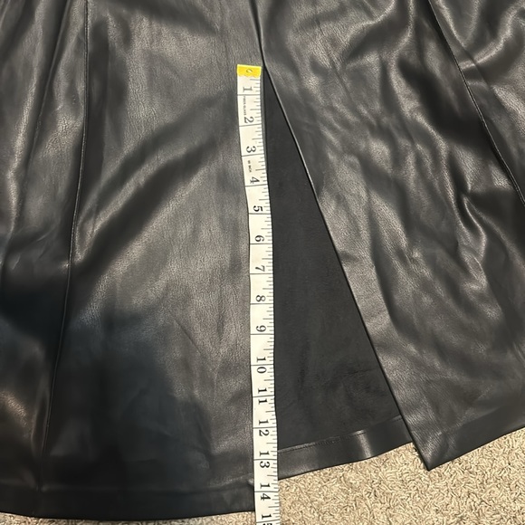 Faux Leather A-Line Skirt - Picture 3 of 3